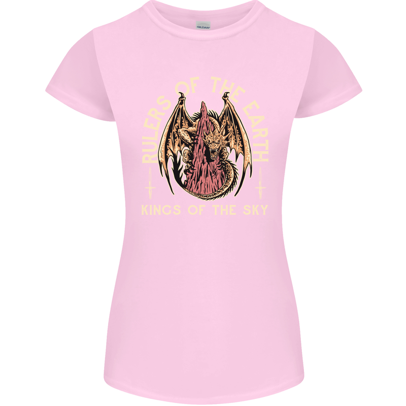 Dragons Rulers of the Earth Fantasy RPG Womens Petite Cut T-Shirt Light Pink