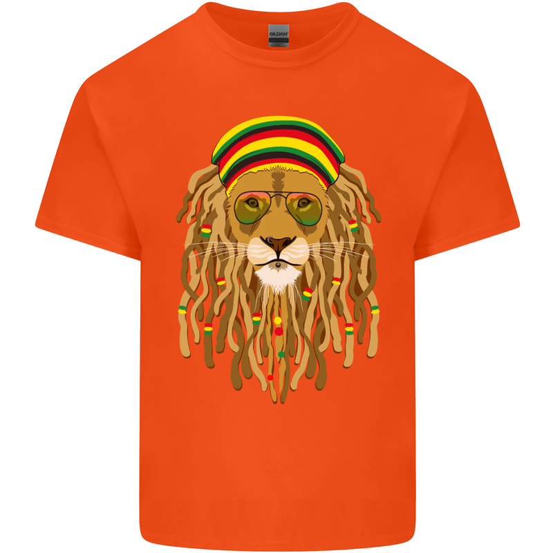 Dreadlock Rasta Lion Jamaica Jamaican Kids T-Shirt Childrens Orange