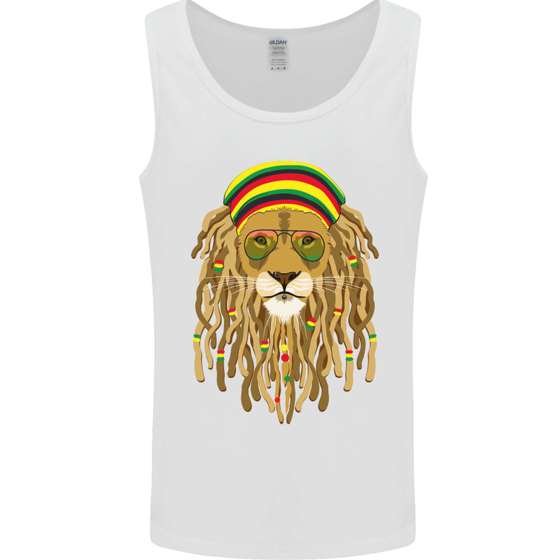 Dreadlock Rasta Lion Jamaica Jamaican Mens Vest Tank Top White