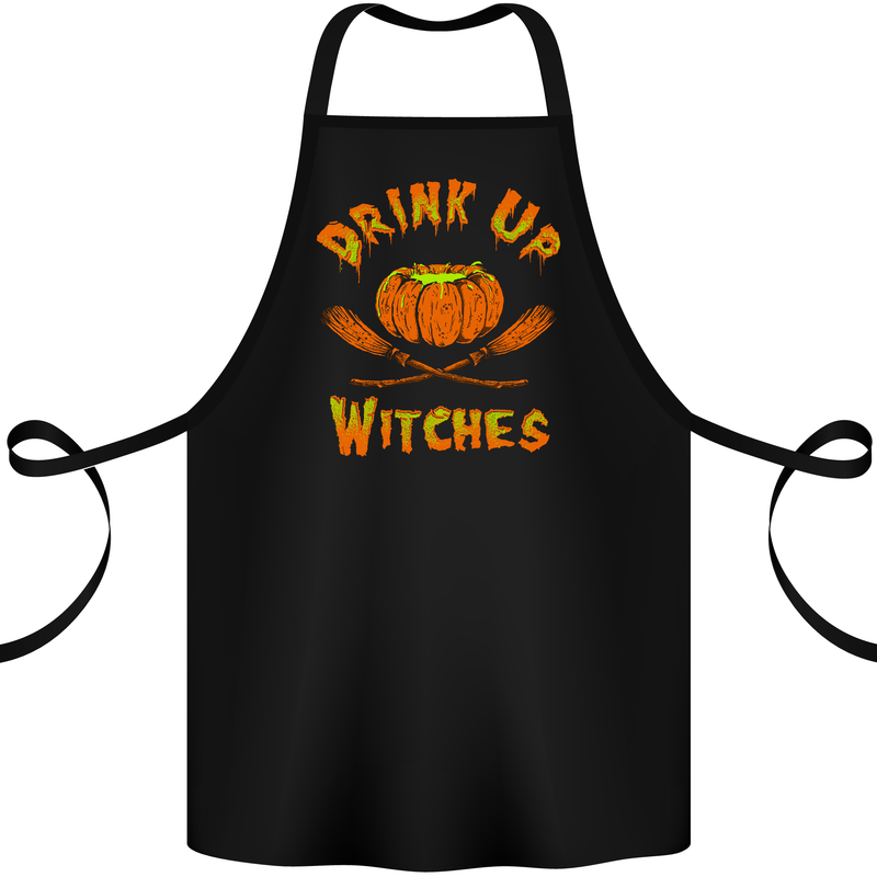 Drink up Witches Cotton Apron 100% Organic Black
