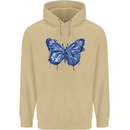 Dripping Blue Butterfly Rhopalocera Mens 80% Cotton Hoodie Sand