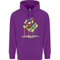 Dripping Rubik Cube Funny Puzzle Childrens Kids Hoodie Purple