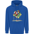 Dripping Rubik Cube Funny Puzzle Childrens Kids Hoodie Royal Blue