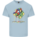 Dripping Rubik Cube Funny Puzzle Kids T-Shirt Childrens Light Blue