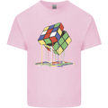 Dripping Rubik Cube Funny Puzzle Kids T-Shirt Childrens Light Pink