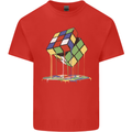 Dripping Rubik Cube Funny Puzzle Kids T-Shirt Childrens Red