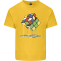 Dripping Rubik Cube Funny Puzzle Kids T-Shirt Childrens Yellow