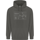 Drone Blueprint Childrens Kids Hoodie Storm Grey
