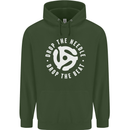 Drop the Needle DJ Turntable Decks Vinyl Mens 80% Cotton Hoodie Forest Green
