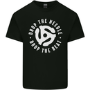 Drop the Needle DJ Turntable Decks Vinyl Mens Cotton T-Shirt Tee Top Black