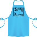 Drum Kit Barcode Drummer Drumming Cotton Apron 100% Organic Turquoise
