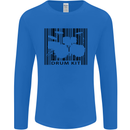 Drum Kit Barcode Drummer Drumming Mens Long Sleeve T-Shirt Royal Blue