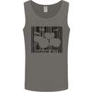 Drum Kit Barcode Drummer Drumming Mens Vest Tank Top Charcoal