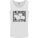 Drum Kit Barcode Drummer Drumming Mens Vest Tank Top White