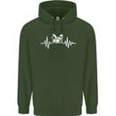 Drum Kit Pulse ECG Drum Drummer Drumming Childrens Kids Hoodie Forest Green