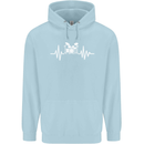 Drum Kit Pulse ECG Drum Drummer Drumming Childrens Kids Hoodie Light Blue