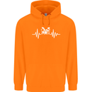 Drum Kit Pulse ECG Drum Drummer Drumming Childrens Kids Hoodie Orange