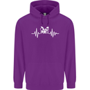 Drum Kit Pulse ECG Drum Drummer Drumming Childrens Kids Hoodie Purple