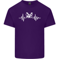 Drum Kit Pulse ECG Drum Drummer Drumming Mens Cotton T-Shirt Tee Top Purple