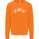Drum Kit Pulse ECG Drum Drummer Drumming Mens Sweatshirt Jumper Orange