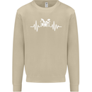 Drum Kit Pulse ECG Drum Drummer Drumming Mens Sweatshirt Jumper Sand