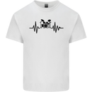 Drum Kit Pulse ECG Drummer Drumming Drum Mens Cotton T-Shirt Tee Top White