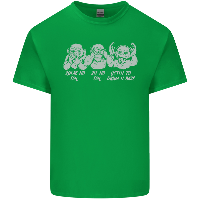 Drum and Bass Monkeys DJ Headphones Music Mens Cotton T-Shirt Tee Top Irish Green