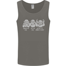 Drum and Bass Monkeys DJ Headphones Music Mens Vest Tank Top Charcoal