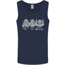 Drum and Bass Monkeys DJ Headphones Music Mens Vest Tank Top Navy Blue