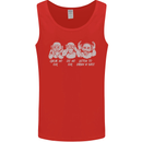 Drum and Bass Monkeys DJ Headphones Music Mens Vest Tank Top Red