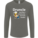 Druncle Like a Normal Uncle's Day Funny Mens Long Sleeve T-Shirt Charcoal