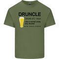 Druncle Uncle Funny Beer Alcohol Day Mens Cotton T-Shirt Tee Top Military Green