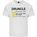 Druncle Uncle Funny Beer Alcohol Day Mens Cotton T-Shirt Tee Top White