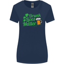 Drunk Lives Matter St. Patrick's Day Womens Wider Cut T-Shirt Navy Blue