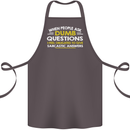 Dumb Question Sarcastic Answer Funny Slogan Cotton Apron 100% Organic Dark Grey