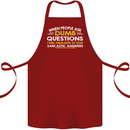 Dumb Question Sarcastic Answer Funny Slogan Cotton Apron 100% Organic Maroon