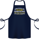 Dumb Question Sarcastic Answer Funny Slogan Cotton Apron 100% Organic Navy Blue