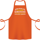 Dumb Question Sarcastic Answer Funny Slogan Cotton Apron 100% Organic Orange