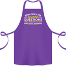 Dumb Question Sarcastic Answer Funny Slogan Cotton Apron 100% Organic Purple