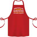 Dumb Question Sarcastic Answer Funny Slogan Cotton Apron 100% Organic Red