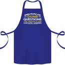 Dumb Question Sarcastic Answer Funny Slogan Cotton Apron 100% Organic Royal Blue