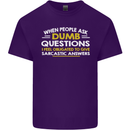 Dumb Question Sarcastic Answer Funny Slogan Mens Cotton T-Shirt Tee Top Purple