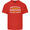 Dumb Question Sarcastic Answer Funny Slogan Mens Cotton T-Shirt Tee Top Red