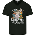 Dungeons & Dogs Role Playing Games RPG Mens V-Neck Cotton T-Shirt Black