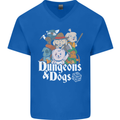 Dungeons & Dogs Role Playing Games RPG Mens V-Neck Cotton T-Shirt Royal Blue