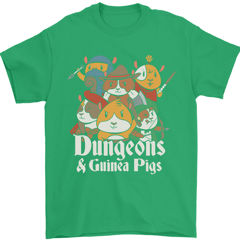 Dungeons and Guinea Pig Role Playing Game Mens T-Shirt Cotton Gildan Irish Green