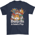 Dungeons and Guinea Pig Role Playing Game Mens T-Shirt Cotton Gildan Navy Blue