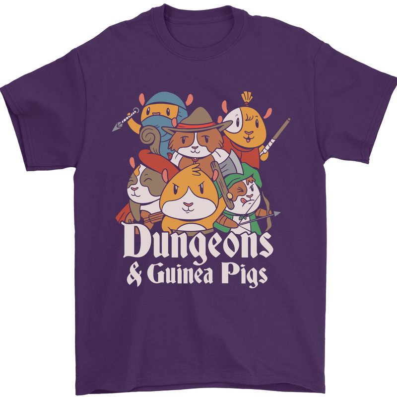 Dungeons and Guinea Pig Role Playing Game Mens T-Shirt Cotton Gildan Purple