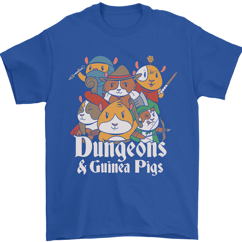 Dungeons and Guinea Pig Role Playing Game Mens T-Shirt Cotton Gildan Royal Blue