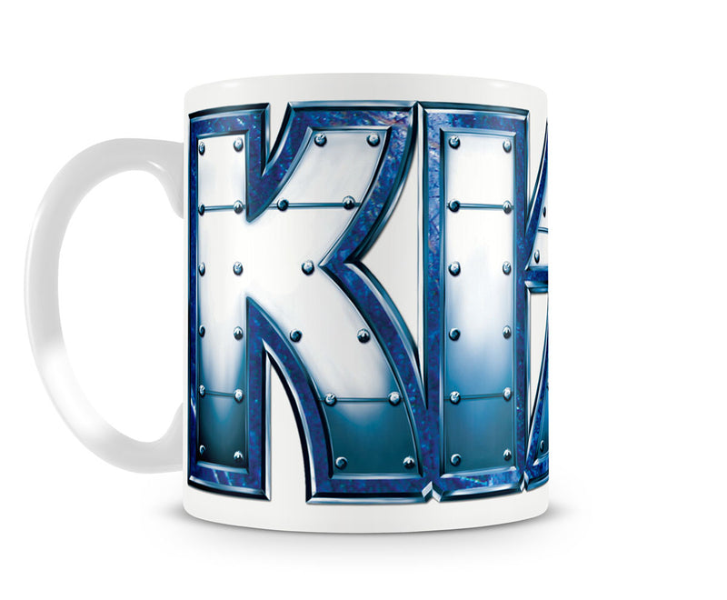 KISS metal logo rock band white coffee mug cup